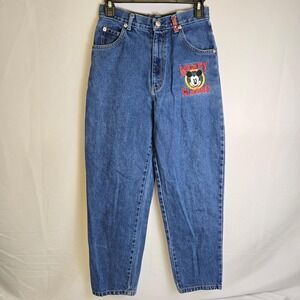 Disney Mickey & Co Mickey Mouse‎ Classic Embroidered Jeans, Kids 26" Waist, Vtg